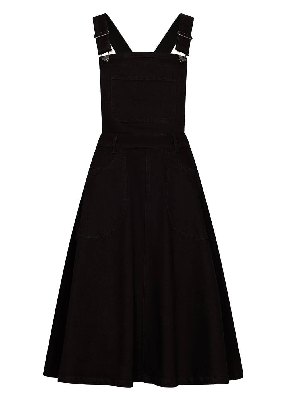 black denim pinafore dress Succubus Clothing Hailey Flare Size:8P Black Sunset Silk Linen Ideal for spring and Shopify:Jacket
