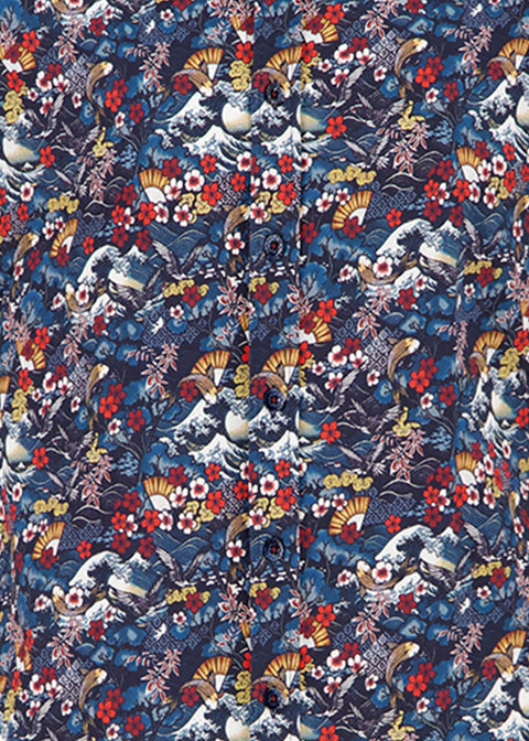 A Fish Named Fred Japanese Story Shirt Multi - close-up van de print