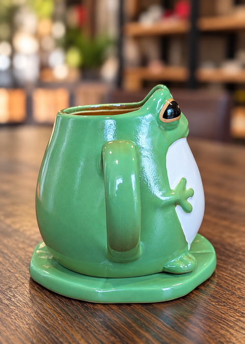 Succubus Home Frog Lily Pad Tasse mit Untertasse Grün