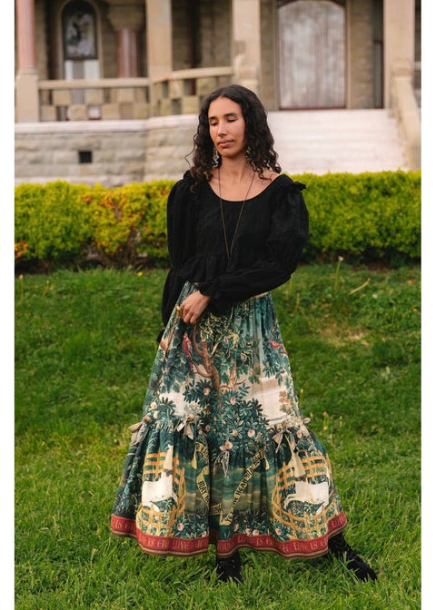 Market Of Stars Wildheart Atelier Maxi Rok Groen