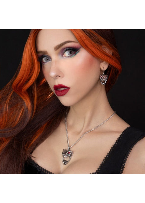 Alchemy Snake Bite Slangen Ketting Rood - aanzicht 4
