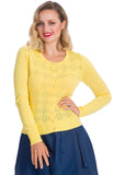 Banned Flower Power 40's Cardigan Yellow