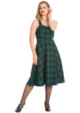 Banned Tartan 50's Swing Dress Green