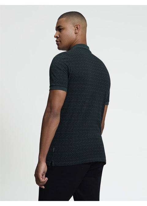 Ben Sherman All Over Print Polo Lotusgroen – achterkant