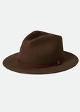 Brixton Messer Packable Fedora Hat Dark Brown