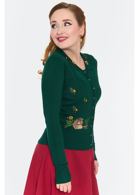 Voodoo Vixen Woodland 50's Cardigan Groen - foto 3