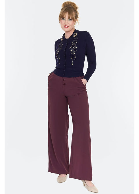 Voodoo Vixen Moon And Star 60's Cardigan Blauw - foto 2