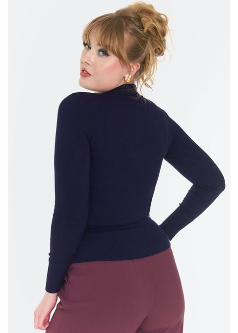 Voodoo Vixen Moon And Star 60's Cardigan Blauw - foto 5