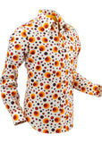 Chenaski Mens Dots & Spots 70's Shirt Orange