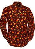 Chenaski Mens Dots & Spots 70's Shirt Brown