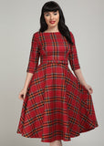 Collectif Suzanne Berry Check 50's Swing Dress Red