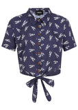 Collectif Lobster 40's Blouse Navy