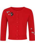 Collectif Lucy Postman Cat 50's Cardigan Red