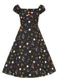Collectif Dolores All Hallows Eve 50's Swing Dress Black