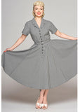 Collectif Caterina Gingham 50's Swing Dress Black White