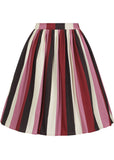 Collectif Jasmine Bubble Gum Stripe 50's Swing Skirt Multi