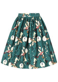 Collectif Jasmine Witches 50's Swing Skirt Teal