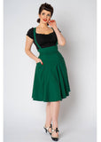 Collectif Alexa-Lee 50's Swing Skirt Green