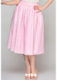 Collectif Jasmine Polka 50's Swing Skirt Pink
