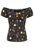 Collectif Dolores All Hallows Eve 50's Top Black