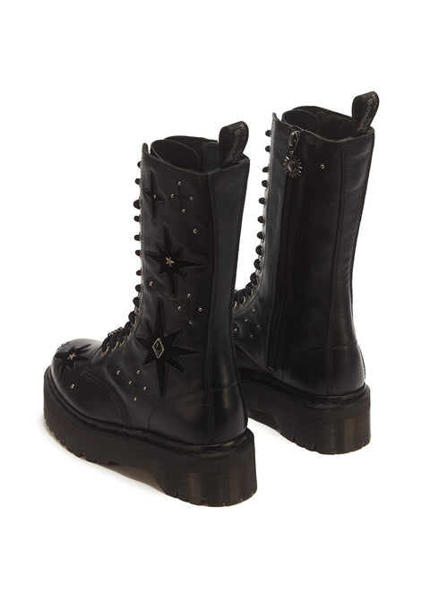 Dr. Martens 1B99 WMG hoge zwarte laarzen - achteraanzicht met rits