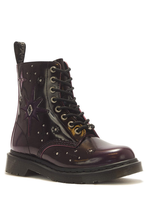 Dr. Martens 1460 Pascal WMG paarse veterlaars met sterren en metalen details