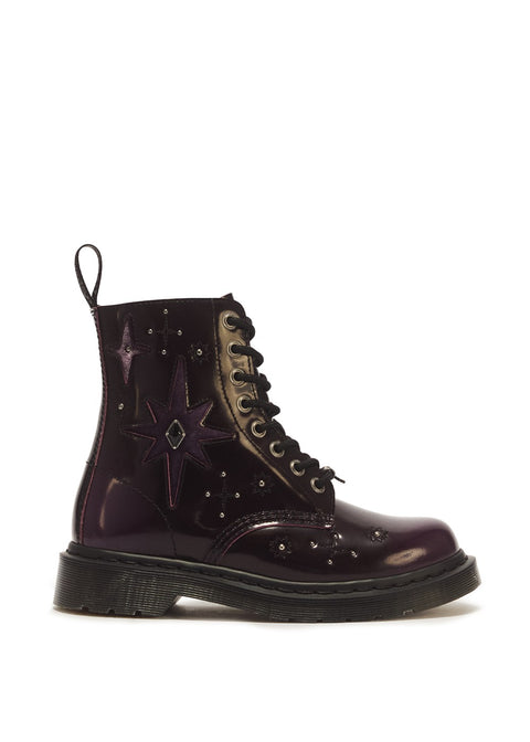 Dr. Martens 1460 Pascal WMG paars - Zijaanzicht met sterrenmotieven