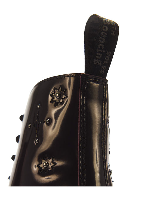 Dr. Martens 1460 Pascal WMG paars - Detail metalen zonnetjes en hiellus