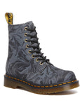 Dr. Martens 1460 Pascal Marbled Suede Leather Boots Black Grey