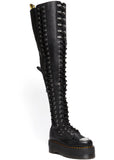 Dr. Martens 28i XTRM Max Platform Virginia Leather Boots Black