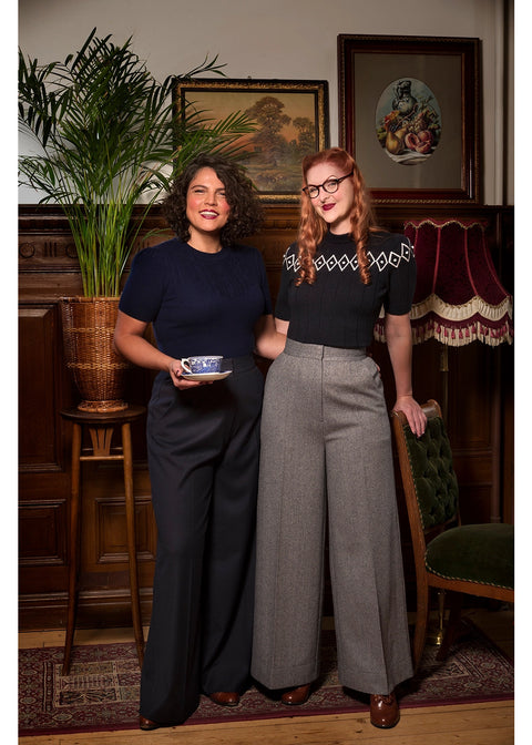Emmy Design Palazzo Perfection Wolmix Broek Navy – aanvullende foto