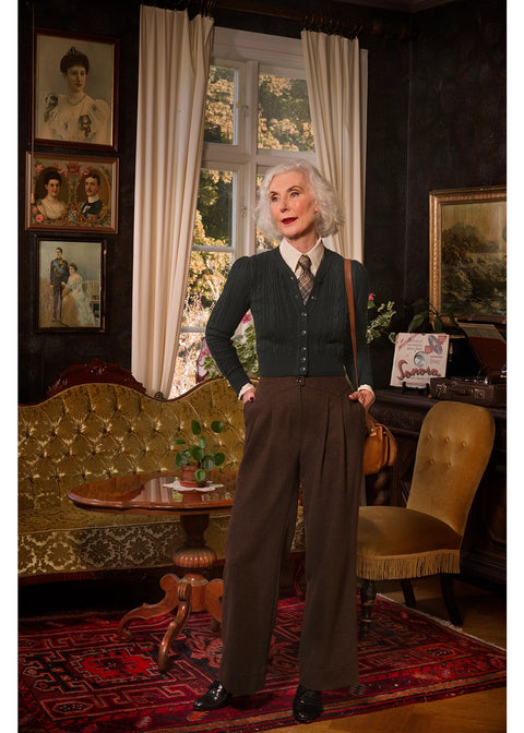 Emmy Design Miss Fancy Pants Tweed Broek Bruin Zwart – aanvullende foto