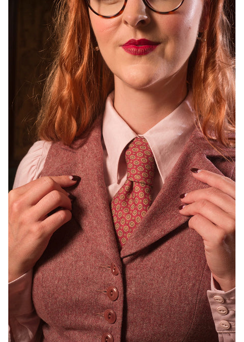 Emmy Design Watchmaker's Tweed Gilet Framboos – aanvullende foto