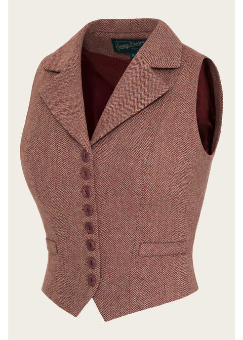 Emmy Design Watchmaker's Tweed Gilet Roestbruin Beige – aanvullende foto
