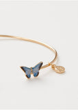 Fable England Blue Butterfly Bangle Bracelet