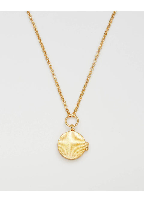 Fable England Snake & Blossom Medaillon Ketting Goud - productfoto 2