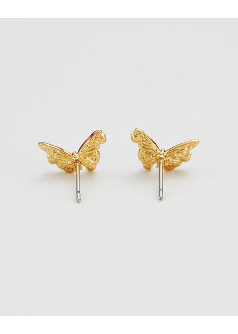 Fable England Eve Butterfly Oorknopjes Goud - productfoto 6