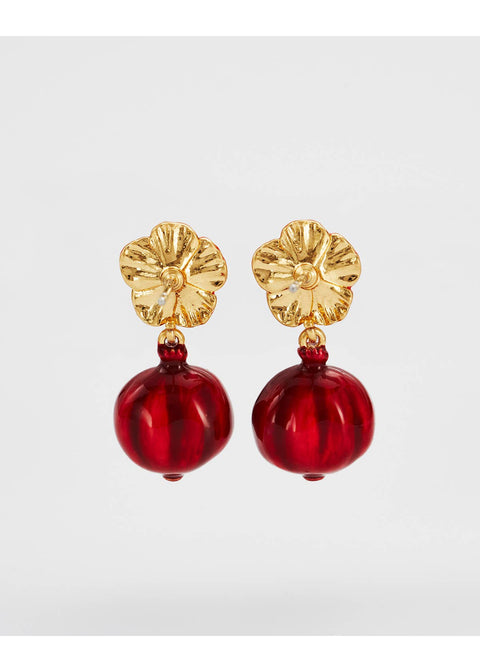 Fable England Blossom & Pomegranate Granaatappel Oorbellen Rood - productfoto 6