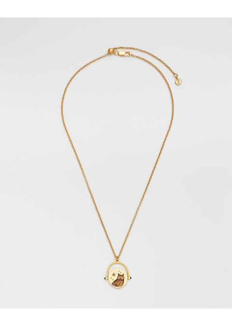 Fable England Owl Spinner Uil Ketting Goud - productfoto 3