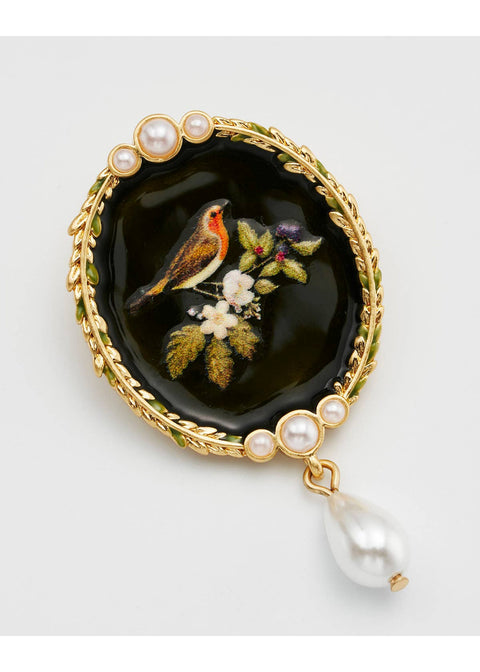 Fable England Robin Bramble Parel Broche Goud - productfoto 3