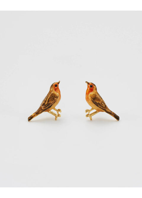 Fable England Robin Roodborstje Oorknopjes Goud - productfoto 4