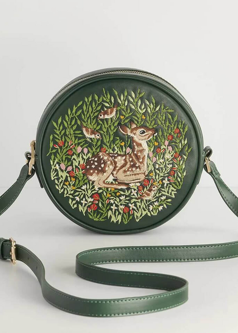 Fable England Chloe Fawn Shoulder Bag Green