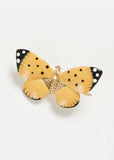 Fable England Butterfly Enamel Brooch Beige