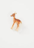 Fable England Fawn Enamel Brooch Brown