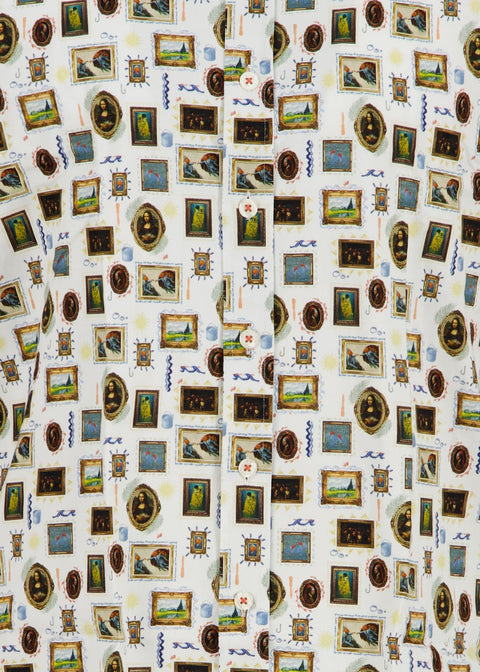 A Fish Named Fred Portret Shirt Multi - detail van de print (uitsnede productfoto)