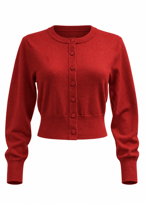 Succubus Clothing Gwen 50's Cardigan Dunkelrot