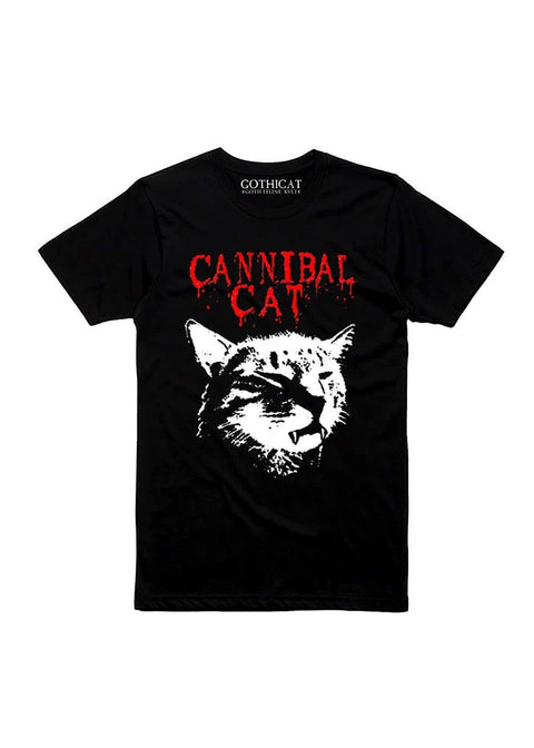 Gothicat Cannibal Cat heren T-shirt zwart