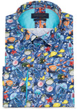 Guide London Mens Fish In The Sea Shirt Blue