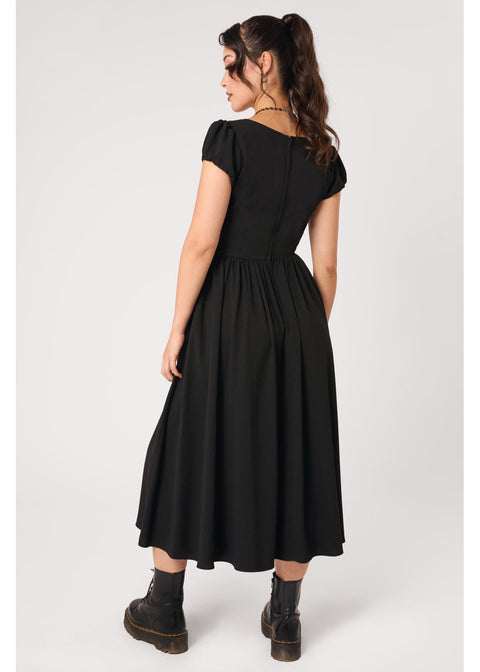Hell Bunny Nevermore Raven Midi Jurk Zwart - 6