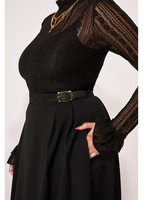 Hell Bunny Maude Midi Rok Zwart - 5